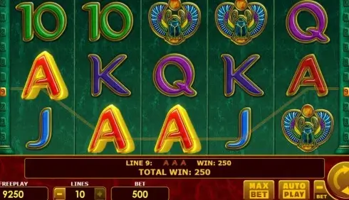 Book of Pharao Basisspiel – 5x3 Walzen mit 10 festen Gewinnlinien